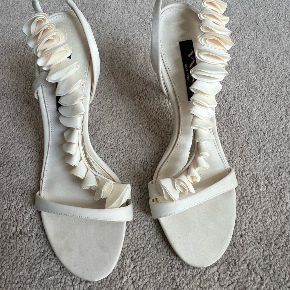 MIA Cream Ruched Sandals with Minimalist Design